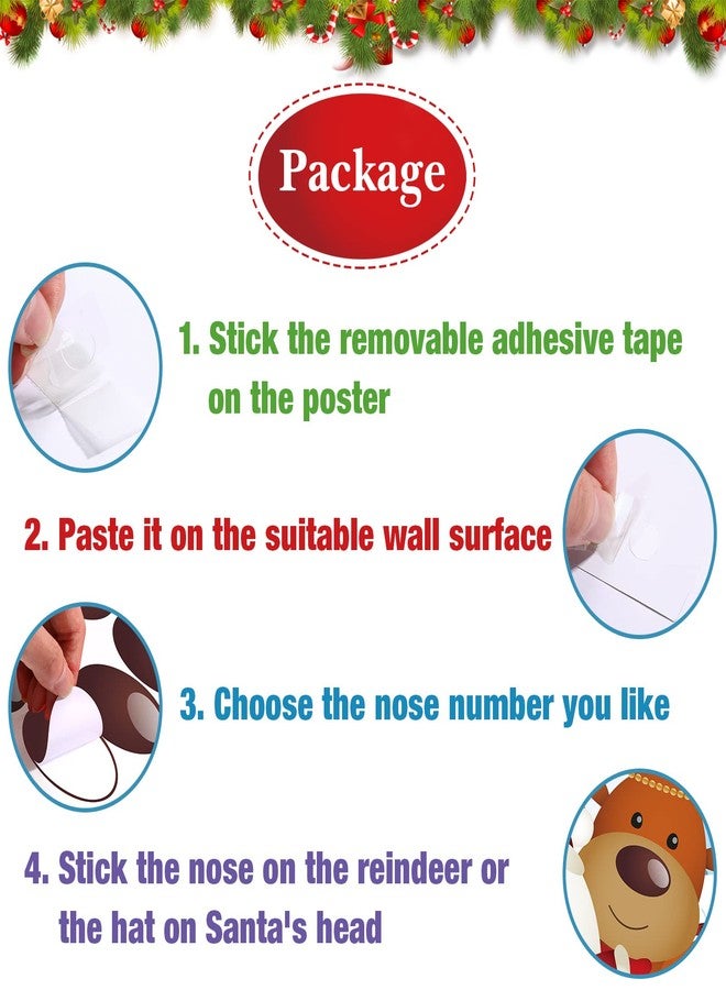 Faccito Christmas Party Games, Pin The Nose on The Reindeer and Pin The Hat on The Santa Christmas Party Decor with Blindfolds and Stickers for Kids Adults Xmas New Year Holiday Families Activities Games - Image 5